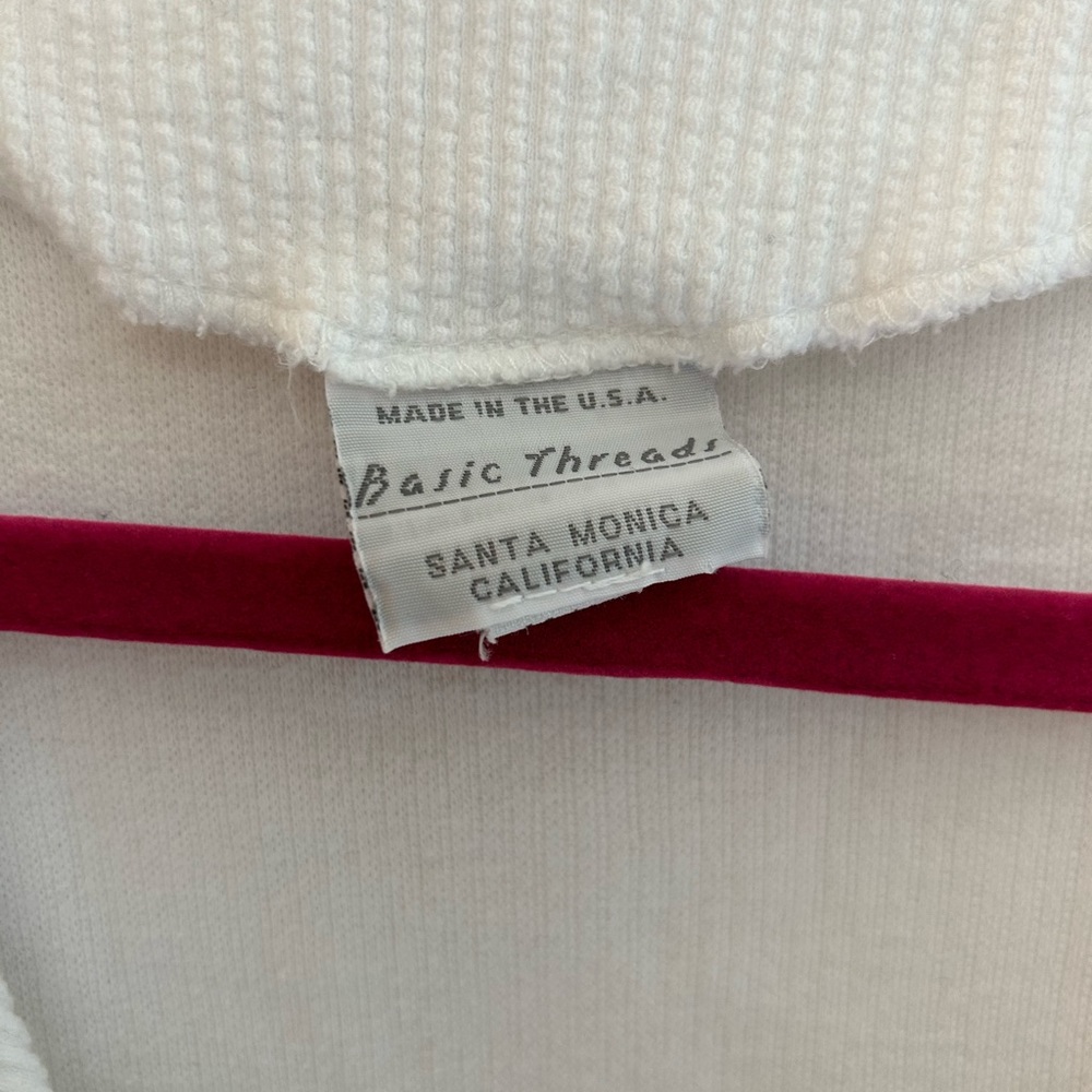 Basic Threads White Ribbed Button Down Knit - Picture 4 of 8